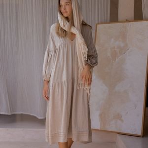 NWT Opia Byron Bay Belle maxi in beige cotton OS